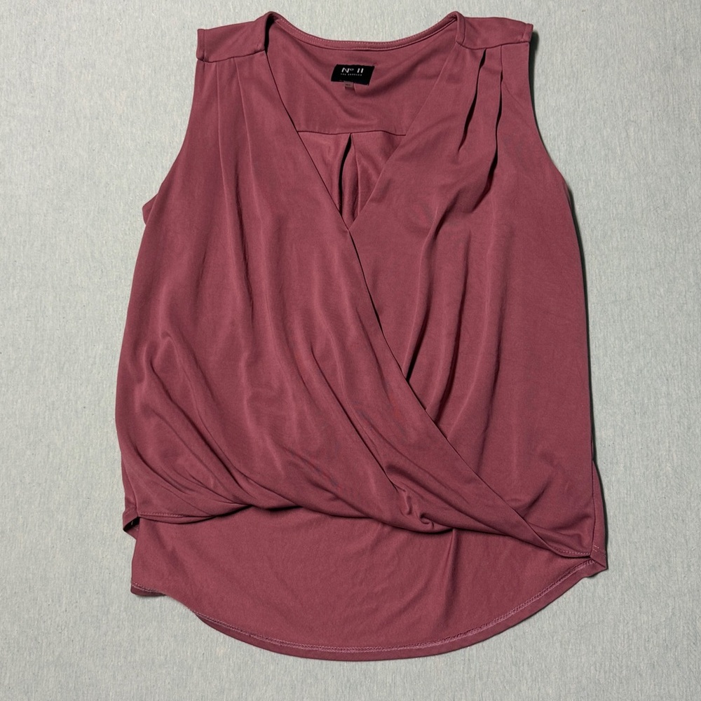 No 11 Los Angeles Medium v-neck sleeveless hi-lo Everyday Cupro Surplice Tank